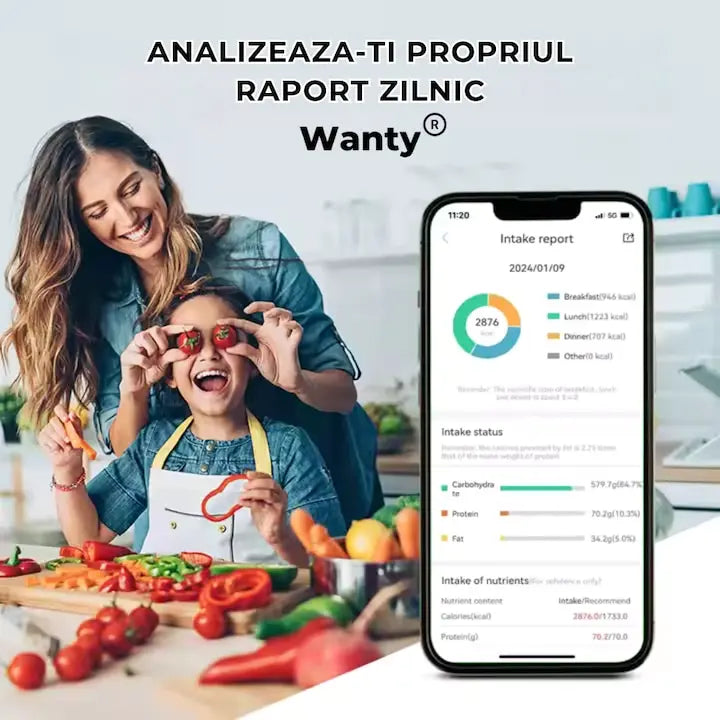 Cantar de bucatarie Wanty cu incarcare USB