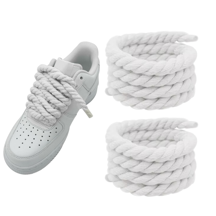 Sireturi Rope Laces Wanty ®  Bumbac, Capat Transparent si Textura Clara Wanty