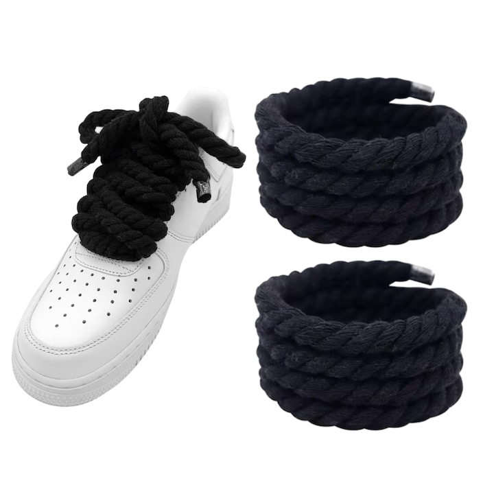 Sireturi Rope Laces Wanty ®  Bumbac, Capat Transparent si Textura Clara Wanty