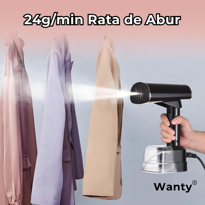 Fier de calcat Vertical cu Abur - Display LCD, 1500W Wanty